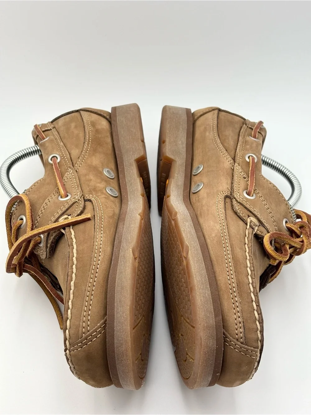 Timberland Men’s Tan Leather Upper Moc Toe Boat Shoes Size 8.5M
